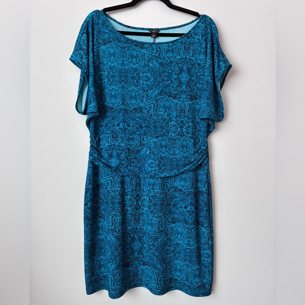 Ann Taylor teal Sheath Dress with Dolman Sleeves business casual